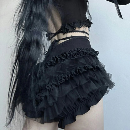 Gothic Lace Ruffles Lolita Bloomers Mini Shorts (available in 2 colors)