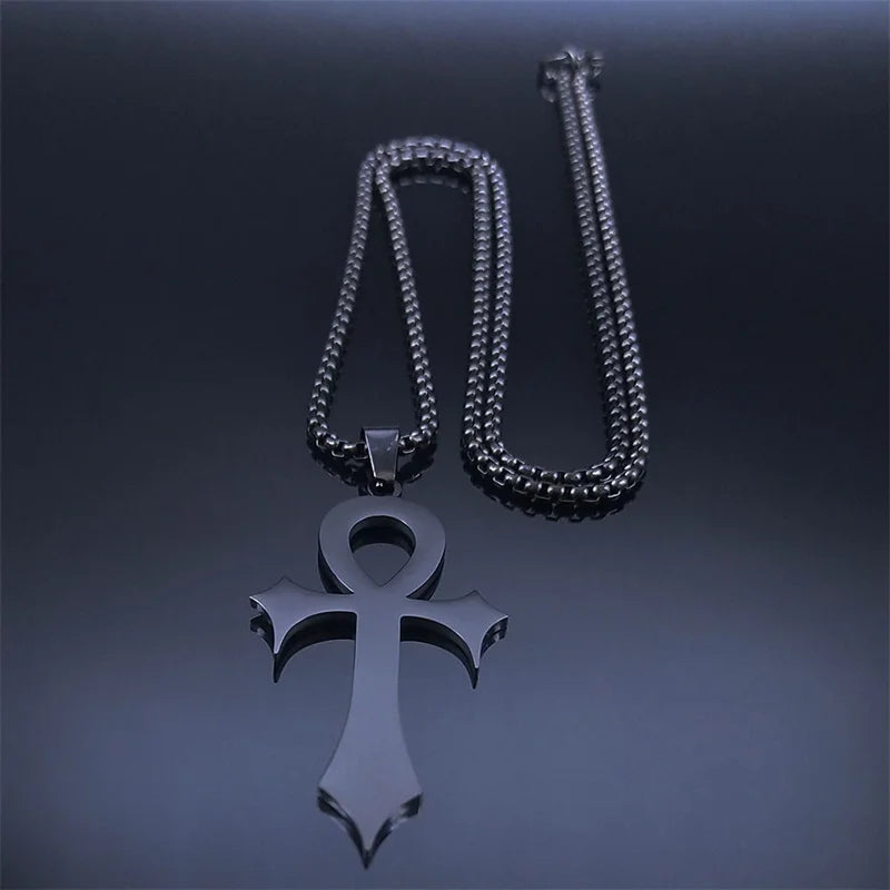 Gothic Egyptian Cross Ankh Pendant Necklace