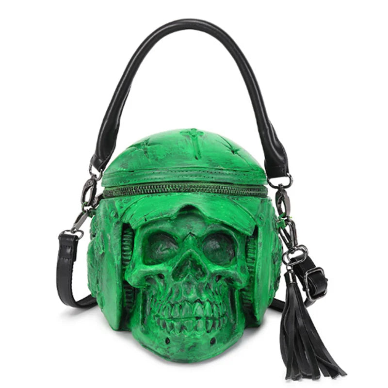 Gothic Y2K Alt Goth Skull Helmet Motorcycle Biker Shoulder Bag (availa – ROCK 'N DOLL