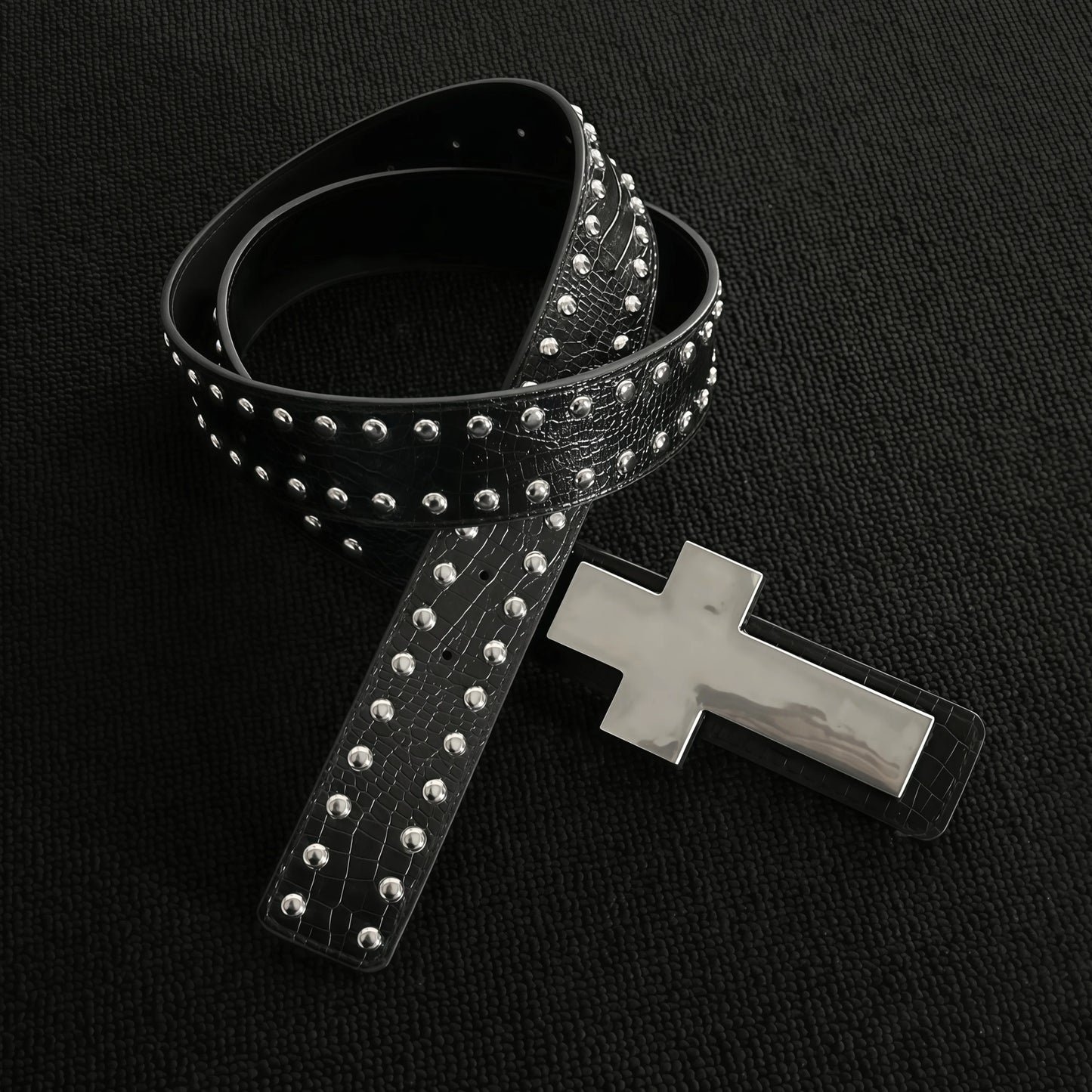 Gothic Y2K Alt Goth Cross Studded Waist Belt