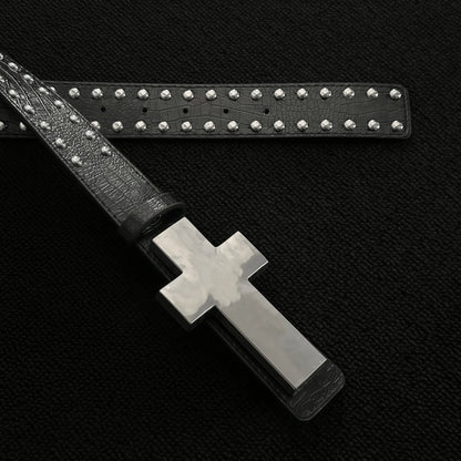 Gothic Y2K Alt Goth Cross Studded Waist Belt