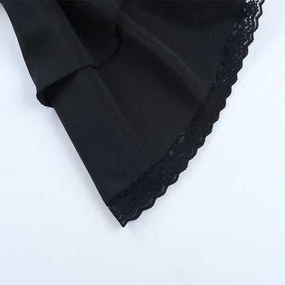 Gothic Alt Goth Off Shoulder Lace Trim Batwing Sleeves Mini Dress