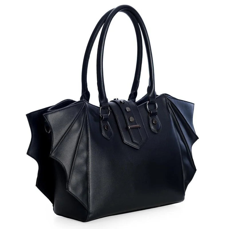 Gothic Alt Goth Large Bat Wings Tote Shoulder Crossbody Bag (available in 2 colors)