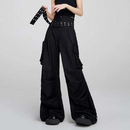 Gothic Y2K Alt Wide Leg Cargo Pants