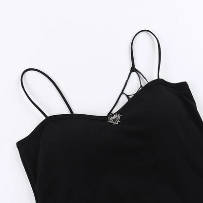 Gothic Spider Web Backless Sling Summer Top