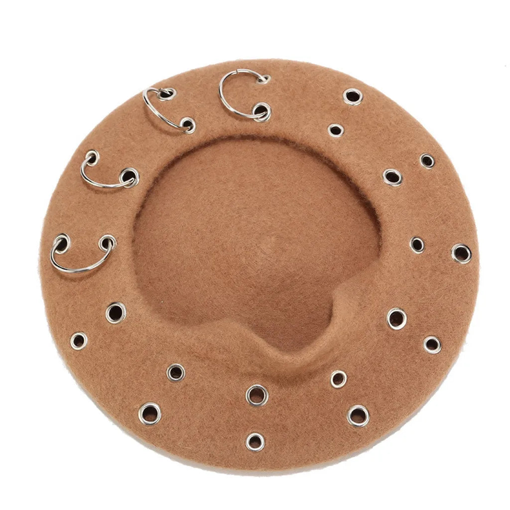 Gothic Punk Harajuku O Ring Beret Hat (available in 6 colors)