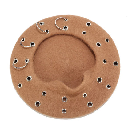 Gothic Punk Harajuku O Ring Beret Hat (available in 6 colors)