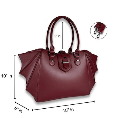 Gothic Alt Goth Large Bat Wings Tote Shoulder Crossbody Bag (available in 2 colors)