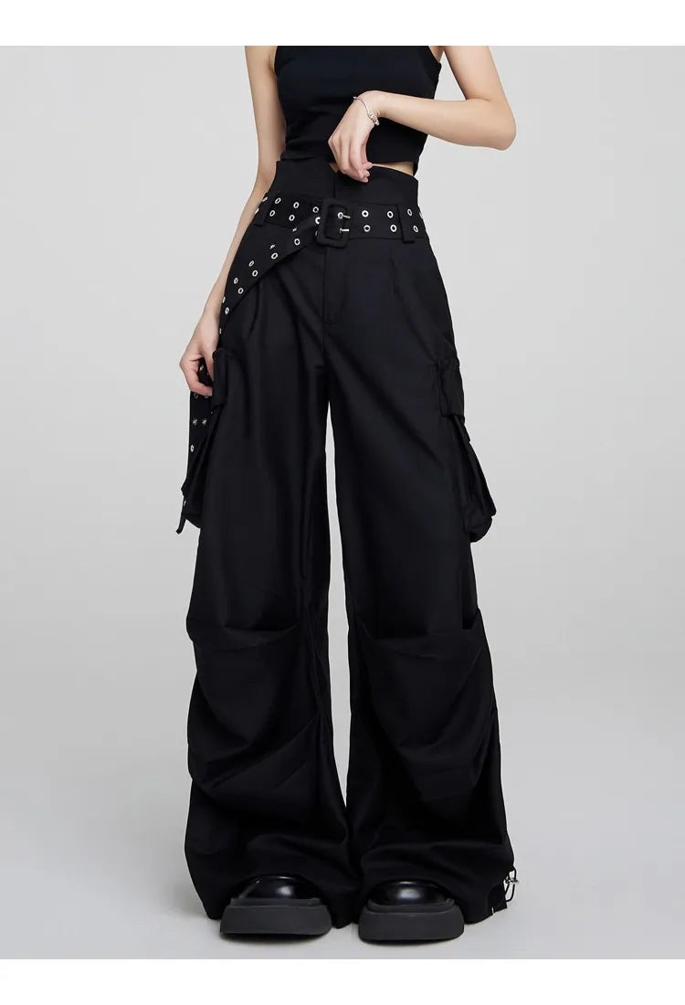 Gothic Y2K Alt Wide Leg Cargo Pants