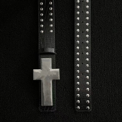 Gothic Y2K Alt Goth Cross Studded Waist Belt