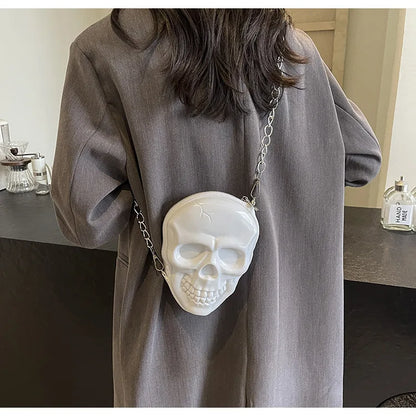 Gothic Alt Goth Skull Chain Crossbody Bag (available in 3 colors)