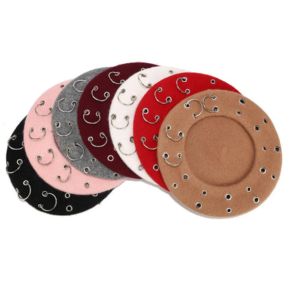 Gothic Punk Harajuku O Ring Beret Hat (available in 6 colors)