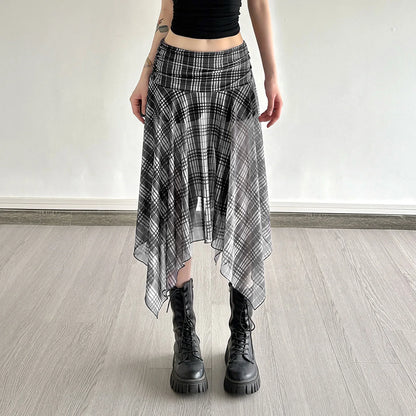 ★E.B.M★ Check pattern slit skirt EMO1WSK080 Perfection In Plaid Side Slit Mini Skirt | Windsor