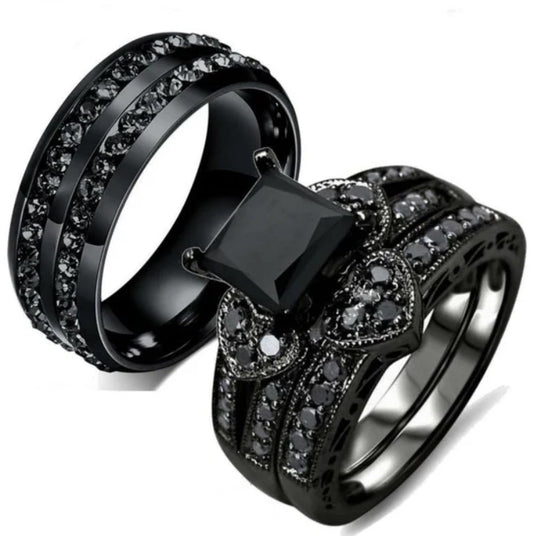 Gothic Romantic Goth Couple Rings