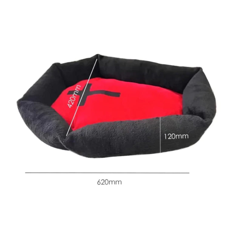 Gothic Halloween Cross Coffin Shaped Cat Puppy Pet Bed