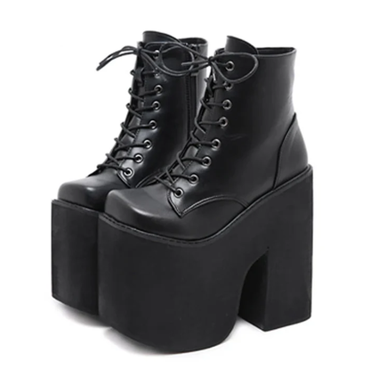 Gothic Alt Goth Lace Up Extreme Platform Ankle Boots