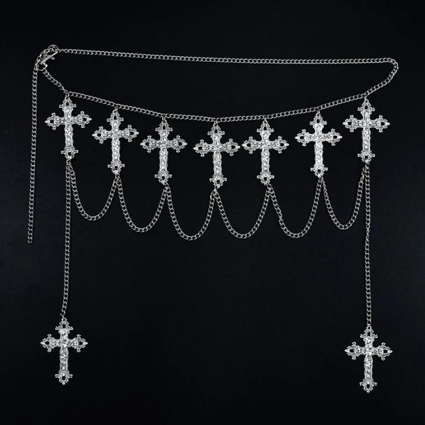 Gothic Cross Chain Waist Belt