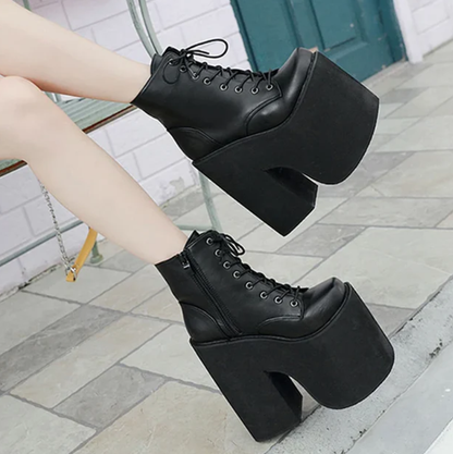 Gothic Alt Goth Lace Up Extreme Platform Ankle Boots