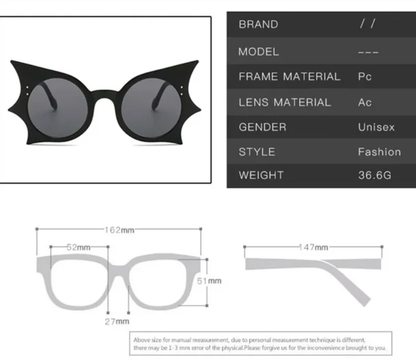 Gothic Bat Bat Wing Eyewear Sunglasses (available in 6 colors)