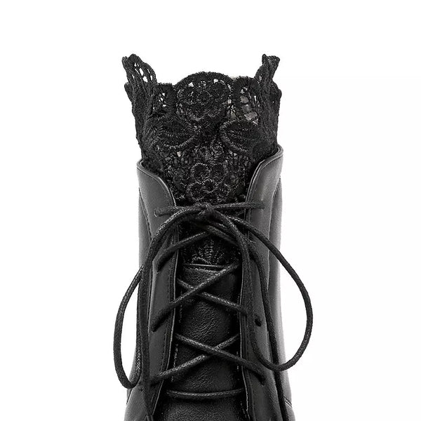 Gothic Victorian Lace Platform Boots