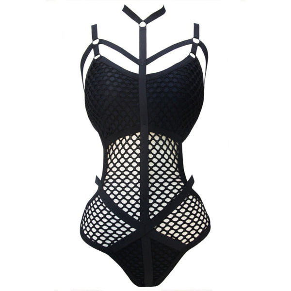 Gothic Fishnet Bodysuit (Available in size XS to 5XL)