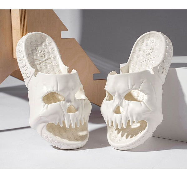 Gothic Skull Design Slippers Slides