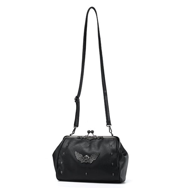 Gothic Skull Rivet PU Leather Two Way Handbag Shoulder Bag