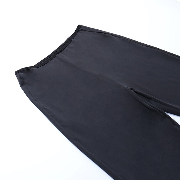 Gothic Y2K Lace Bottom Flared Pants