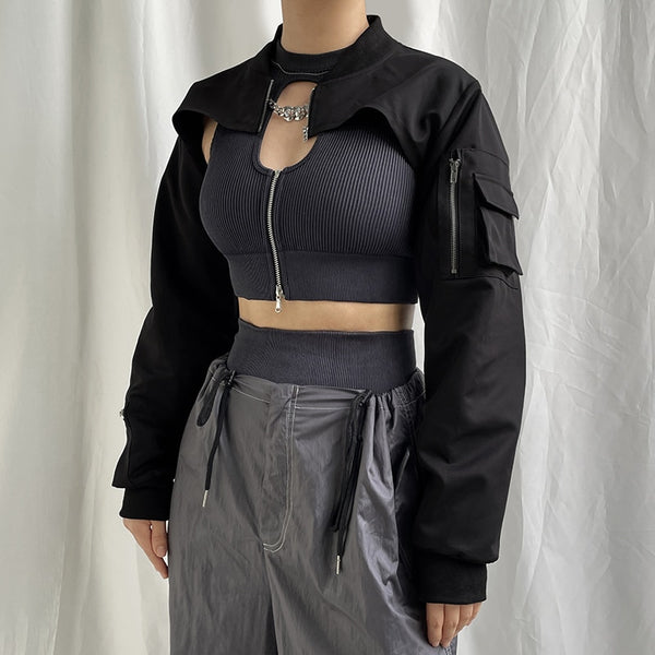 Gothic Punk Cargo Bolero Jacket