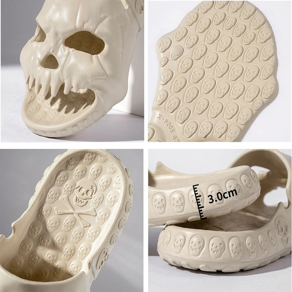 Gothic Skull Design Slippers Slides