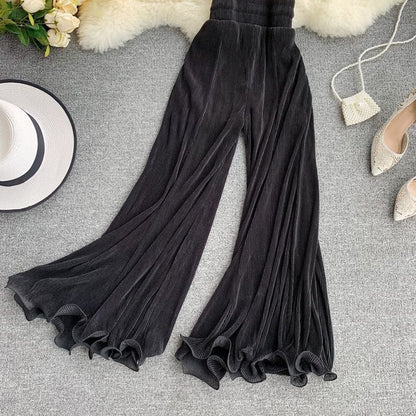 Gothic Fishtail Wide Leg Flare Pants Trousers