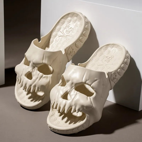 Gothic Skull Design Slippers Slides