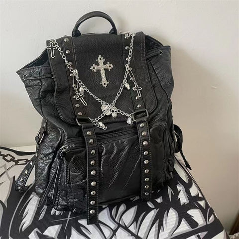 Gothic Crossbody Bags, Y2k Style Coffin Shape Shoulder Bag
