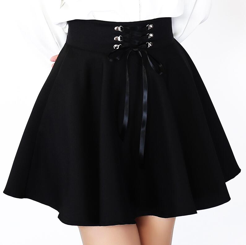 Gothic Harajuku Lace Up Waist Mini Skirt Rock N Doll