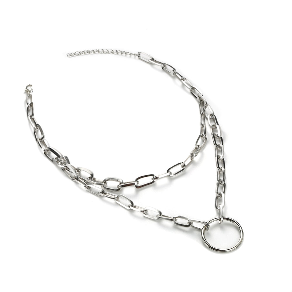 Gothic Grunge Chain O-Ring Necklace