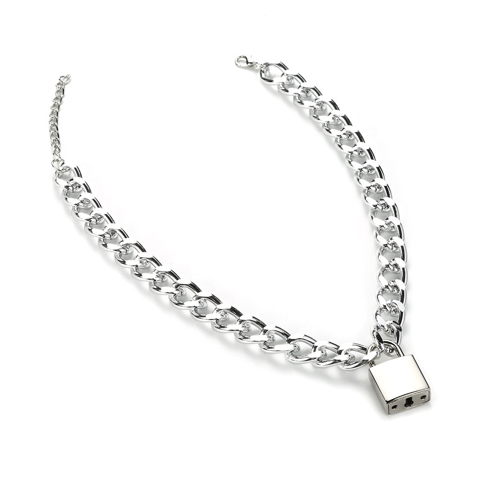 Padlock Chain Fashion Necklace - Vee's Gothic & Mystic Jewelry