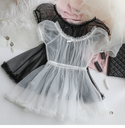 Gothic Temptress Princess Mesh Sleepwear Lingerie Set
