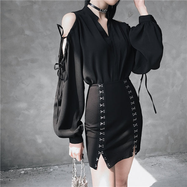 Gothic Harajuku Hook Lock Mini Skirt