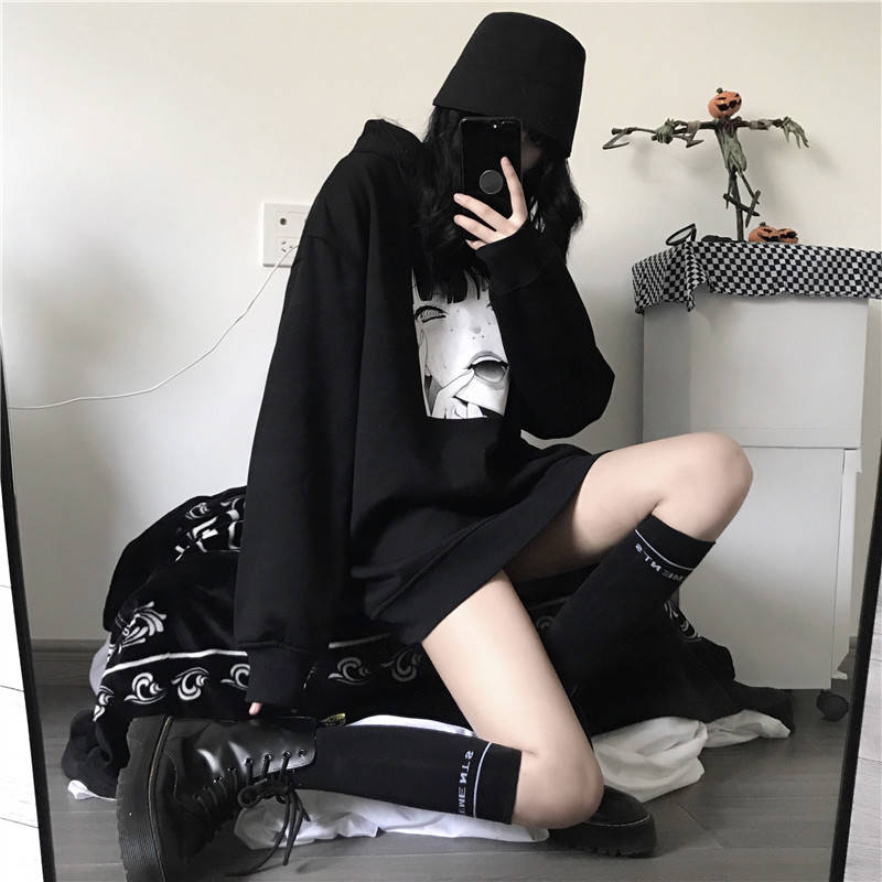 Goth girl online hoodie