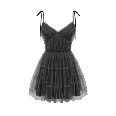 Gothic Gray Mesh Spaghetti Strap Mini Dress ROCK 'N DOLL Gothic Gray Mesh Spaghetti Strap Mini Dress ROCK 'N DOLL