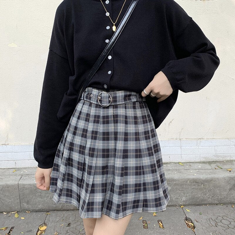 Gothic Grunge Schoolgirl Plaid Mini Skirt