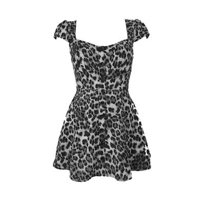 Gothic Harajuku Leopard Print Mini Dress