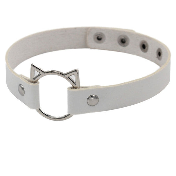 Gothic Harajuku Cat Ring Choker Necklace (available in 9 colors)