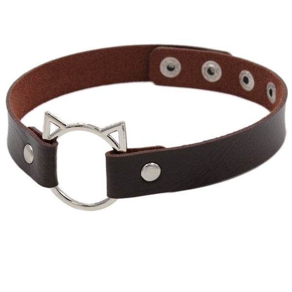 Gothic Harajuku Cat Ring Choker Necklace (available in 9 colors)