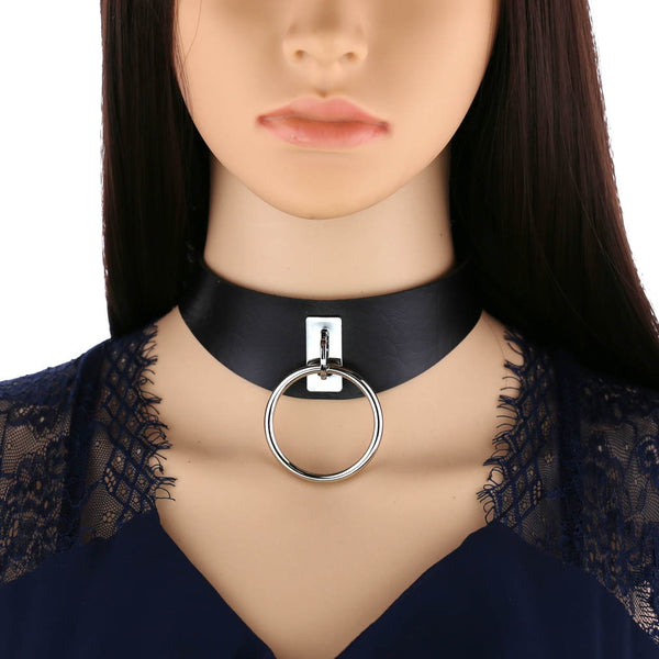 Gothic O-Ring Collar Choker Necklace