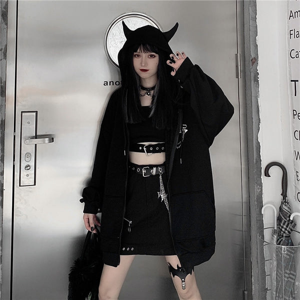 Gothic Harajuku Devil Horn Hoodie