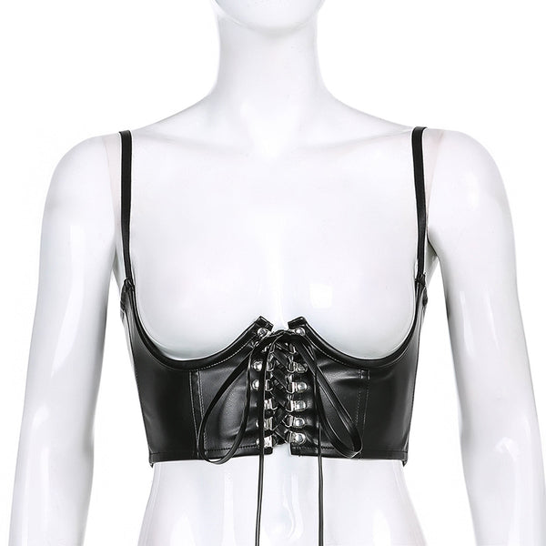 Gothic Lace Up Vest Corset Top
