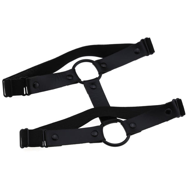 Gothic Grunge Black O-Ring Leg Thigh Harness