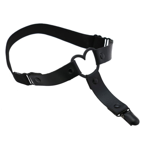 Gothic Grunge Black Heart Leg Thigh Harness
