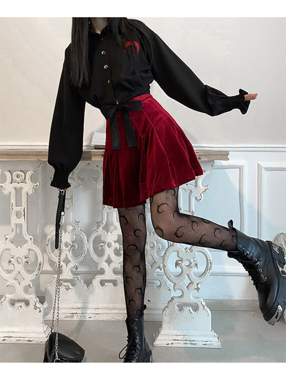 Gothic Grunge Velvet Mini Skirt
